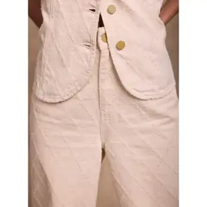 Mint Velvet Cream Diamond Textured Wide Jeans